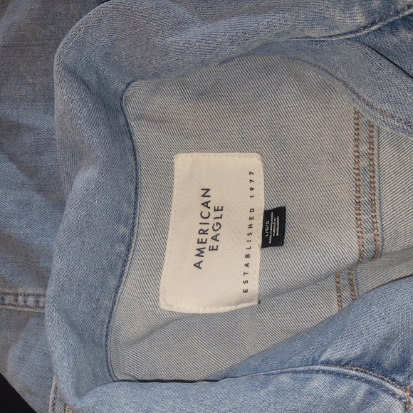 American Eagle Light Wash Denim Zippered Vest L - Picture 6 of 6